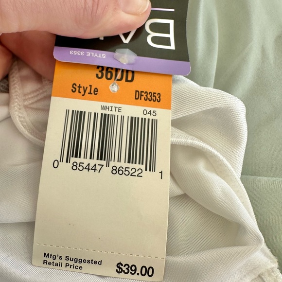 Bali NEW Live It Up Seamless Underwire Bra Petal Pattern White Size 36DD - Picture 12 of 16